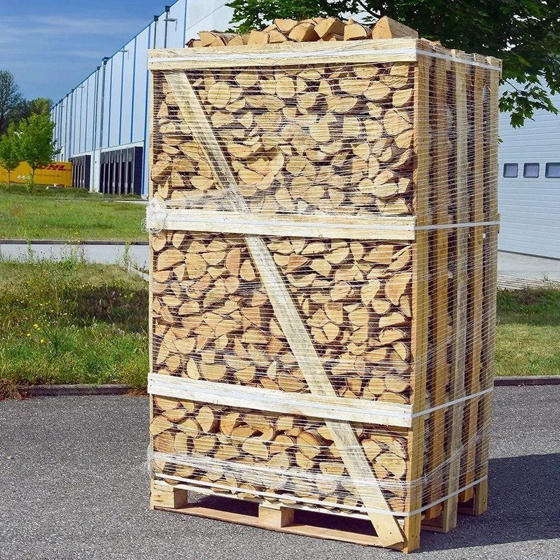 Brennholz Birke 25 cm – 1,8 Raummeter auf Palette, kammergetrocknet & ofenfertig